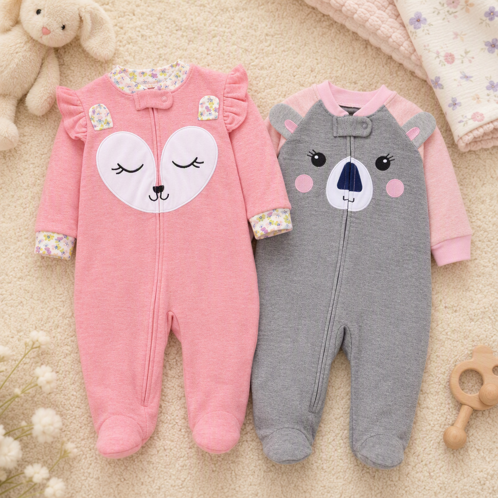 Romper Bayi Katun Murni dengan - Cotton Baby Onesies Zipper ulasan dan harga